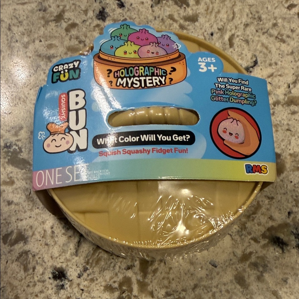 Squish Bun Holographic Mystery Dumpling Squishy Toy - Beige